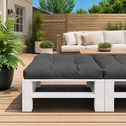 Pallet Cushion Black 70x70x12 cm Outdoor Garden Sofa Seat Pad Polyester