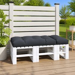 Pallet Cushion 120x80x12 cm Grey Outdoor Garden Sofa Seat Pad Fabric Cushion