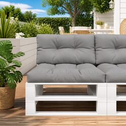 Pallet Cushion Grey 70x40x12 cm Outdoor Garden Sofa Seat Pad Polyester Fabric