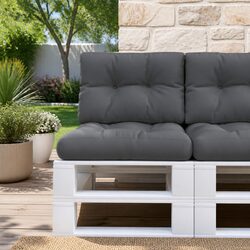 Pallet Cushions 2 pcs Anthracite Outdoor Garden Furniture Seat Pad Decor