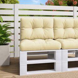 Pallet Cushions 2 pcs Cream Outdoor Garden Sofa Seat Pad Polyester Filling
