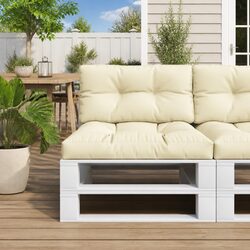 Pallet Cushions 2 pcs Cream Outdoor Garden Sofa Seat Pad Chair Cushion