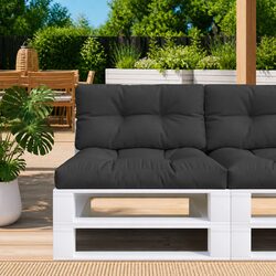 Pallet Cushions 2 pcs Black Outdoor Garden Sofa Seating Pad Decorative Pillow