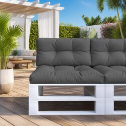 Pallet Cushions 2 pcs Anthracite Outdoor Garden Sofa Seat Pad Cushion Set