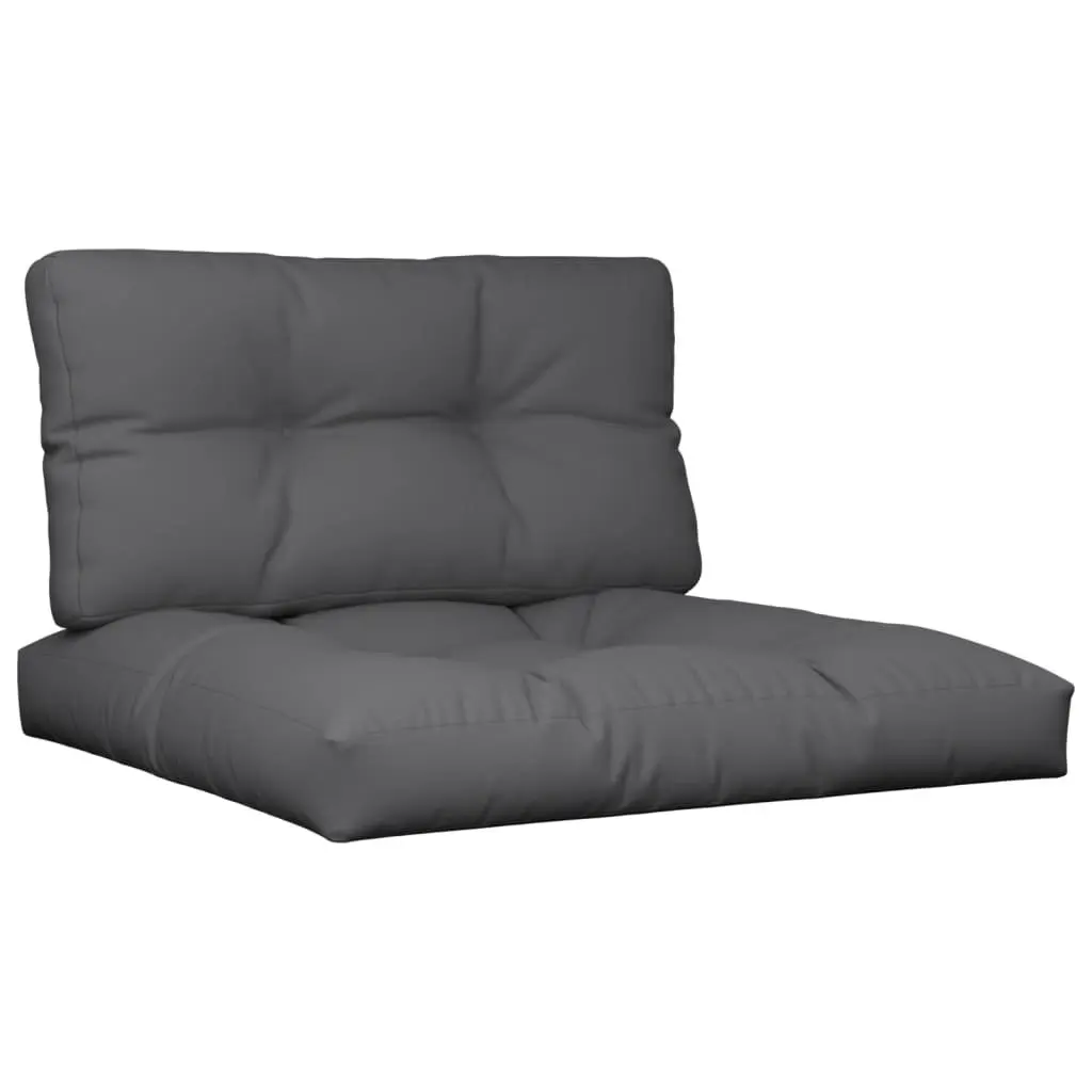 Pallet Cushions Soft Hollow Fibre Filling 2 Piece Anthracite Outdoor Garden Sofa Seat Pad