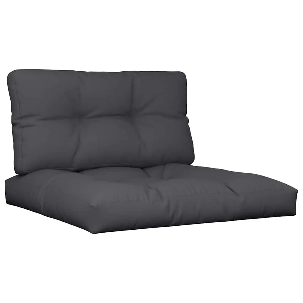 Pallet Cushions Soft Hollow Fibre Filling Black Polyester Fabric 2 Piece