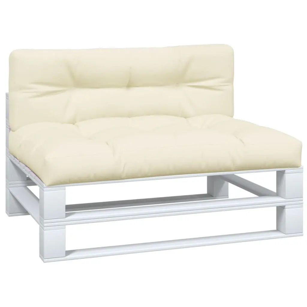 Pallet Cushions 2 pcs Cream Polyester Fabric Outdoor Garden Sofa Seat Pad