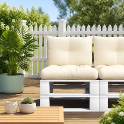 Pallet Cushions 2 pcs Cream Outdoor Garden Sofa Seating Pad Furniture Cushion