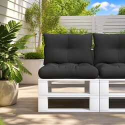 Pallet Cushions 2 pcs Black Outdoor Garden Sofa Seat Pad Filling Comfort Decor