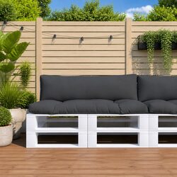 Pallet Cushions 2 pcs Anthracite Outdoor Garden Furniture Seat Pad Polyester