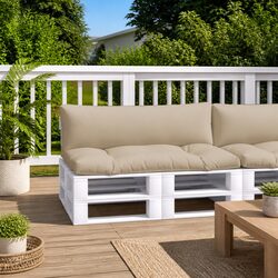 Pallet Cushions 2 pcs Taupe Outdoor Garden Furniture Seat Pad Soft Filling