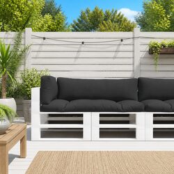 Pallet Cushions 3 pcs Black Outdoor Garden Furniture Seat Pad Decor