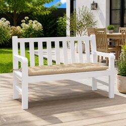 Garden Bench Cushion Beige Outdoor Patio Seat Pad Oxford Fabric Water-Resistant
