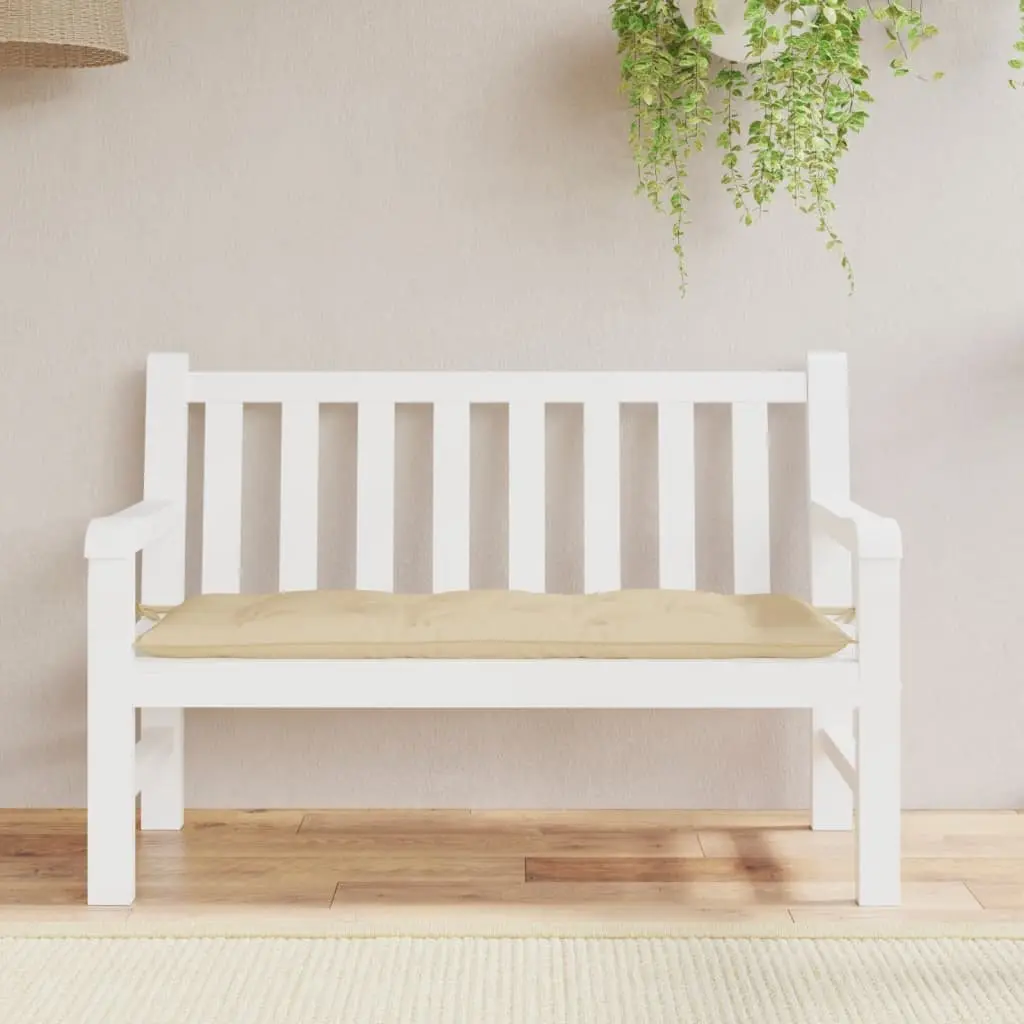 Garden Bench Cushion Water-Resistant 120 x 50 x 7 cm Beige Oxford Fabric