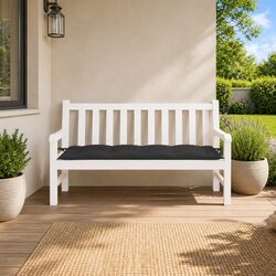 Garden Bench Cushion Black 150x50x7cm Outdoor Patio Seating Pad Oxford Fabric