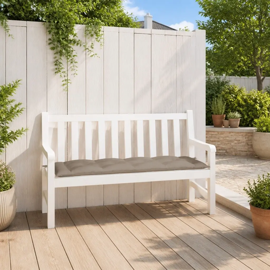 Garden Bench Cushion Taupe 150x50x7 cm Outdoor Patio Seat Pad Oxford Fabric