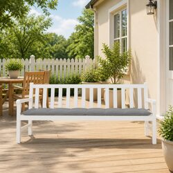 Garden Bench Cushion Grey 200x50x7cm Outdoor Patio Seating Pad Water-Resistant