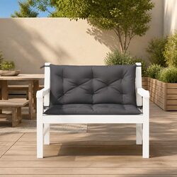 Garden Bench Cushions 2 Pack Outdoor Seat Pad Anthracite Water-Resistant Oxford