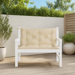 Garden Bench Cushions 2 Pcs Outdoor Patio Seating Pad Oxford Fabric Beige