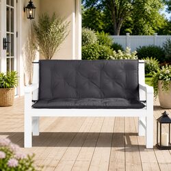 Garden Bench Cushions 2pcs Outdoor Patio Seat Pads Oxford Fabric Anthracite