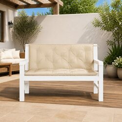 Garden Bench Cushions 2 pcs Beige 120x50x7 cm Oxford Fabric Outdoor Patio