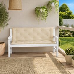 Garden Bench Cushions 2 Pieces Outdoor Patio Seating Pad Oxford Fabric Beige