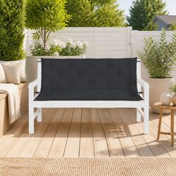 Garden Bench Cushions 2pcs Black 150x50x7cm Outdoor Seat Pad Patio Furniture