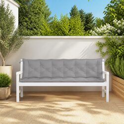 Garden Bench Cushions 2pcs Grey 200x50x7cm Outdoor Seat Pads Water Resistant