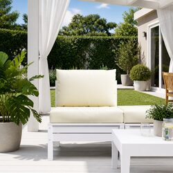 Pallet Cushions 2 pcs Cream Oxford Fabric Outdoor Garden Sofa Seat Pad