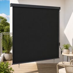 Outdoor Roller Blind Anthracite 180 x 250 cm Patio Garden UV Protection Hand