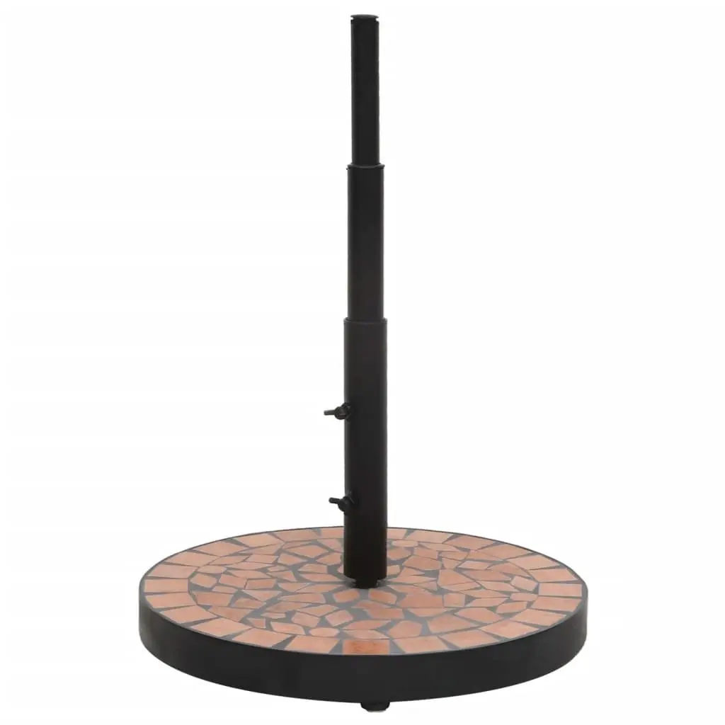 Parasol Base Round Adjustable Knobs Iron Brown Outdoor Umbrella Stand