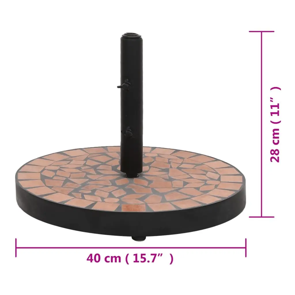 Parasol Base Round Adjustable Knobs Iron Brown Outdoor Umbrella Stand