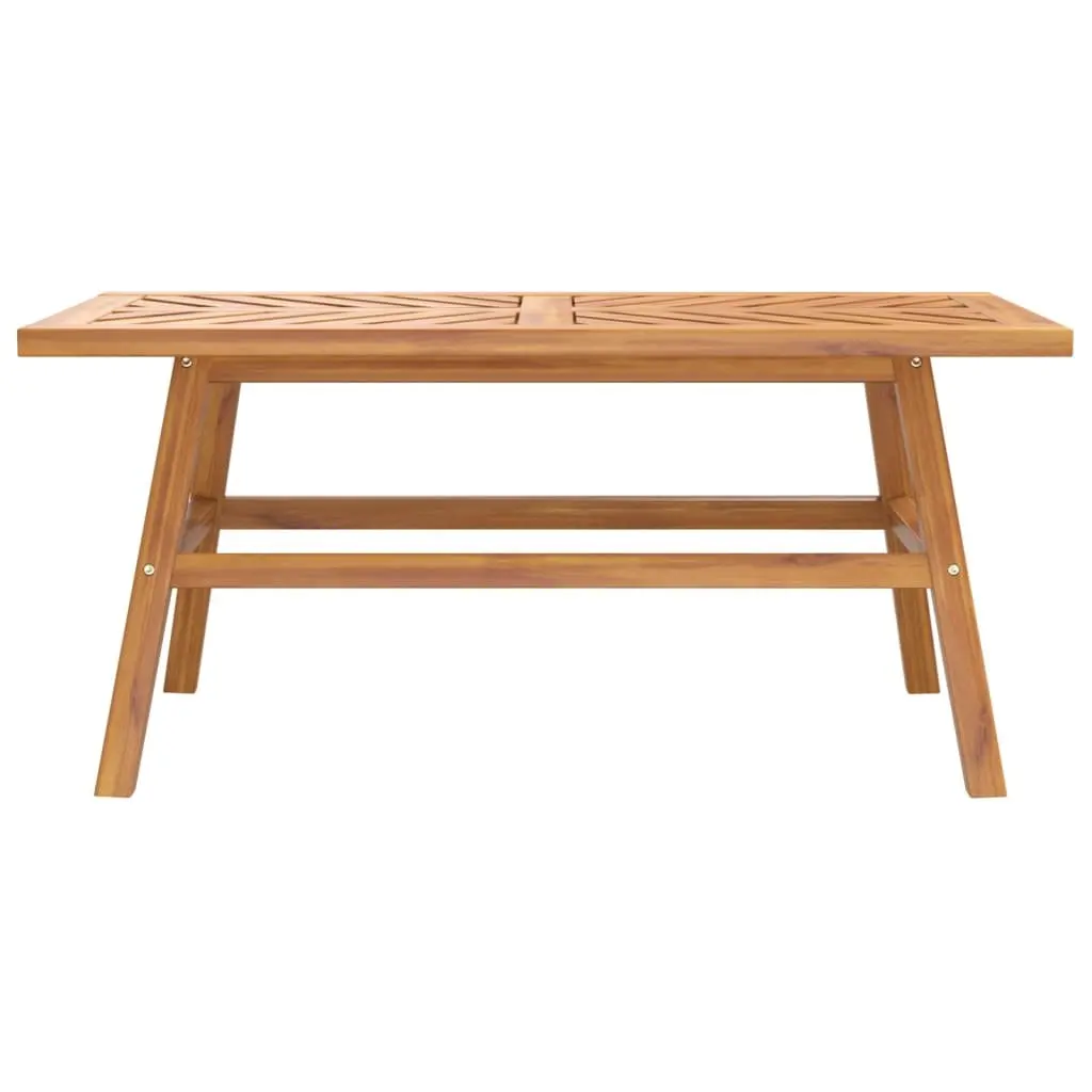Coffee Table Solid Acacia Wood Fishbone Pattern 100x50x45 cm Brown