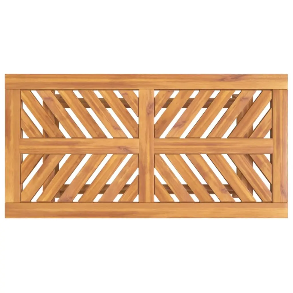Coffee Table Solid Acacia Wood Fishbone Pattern 100x50x45 cm Brown