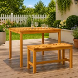 Garden Bench 80cm Outdoor Seating Solid Wood Acacia Wooden Patio Furniture