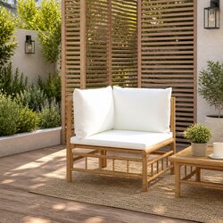 Outdoor Corner Sofa Sectional Garden Furniture Set with Cushions and Backrest