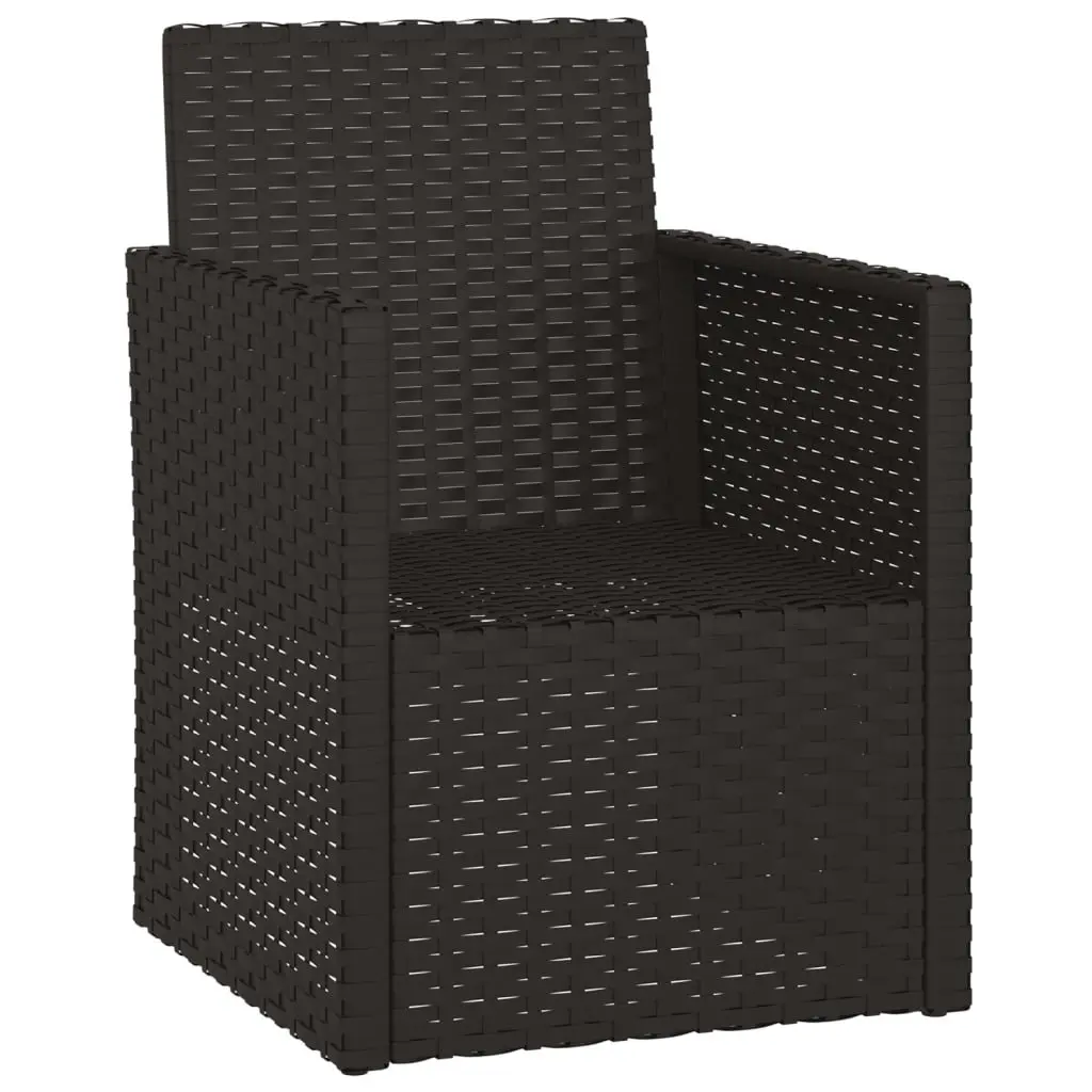 Outdoor Garden Armchair with Cushions Black Poly Rattan Patio Seating Furniture