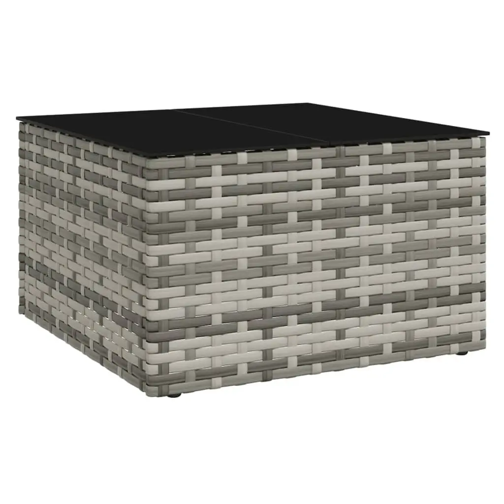 2 Piece Garden Lounge Set with Cushions Grey Poly Rattan Outdoor Furniture