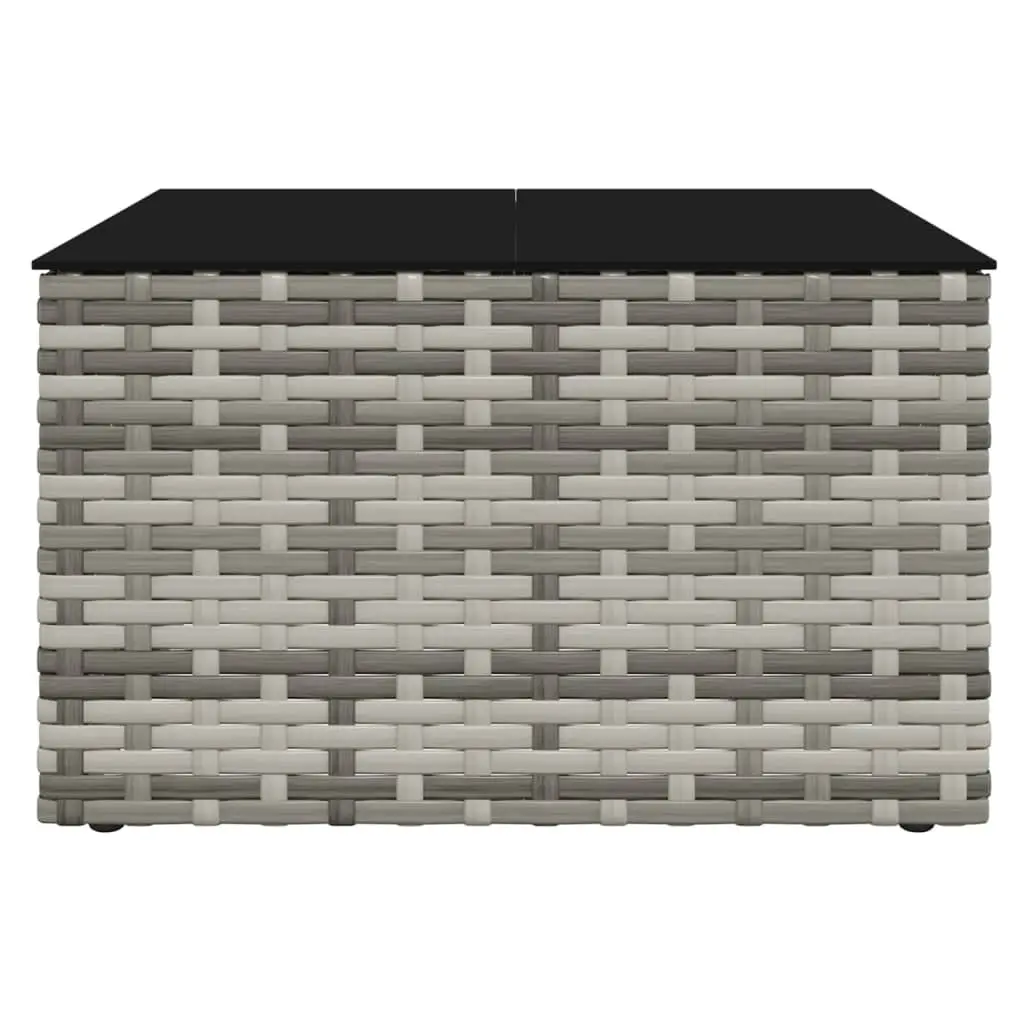 2 Piece Garden Lounge Set with Cushions Grey Poly Rattan Outdoor Furniture