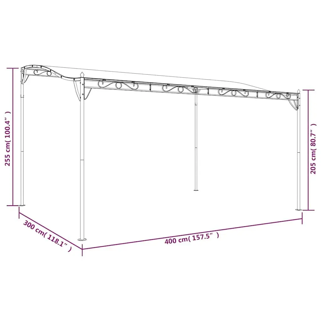 Outdoor Canopy Water-resistant 4x3m Cream Garden Gazebo Tent