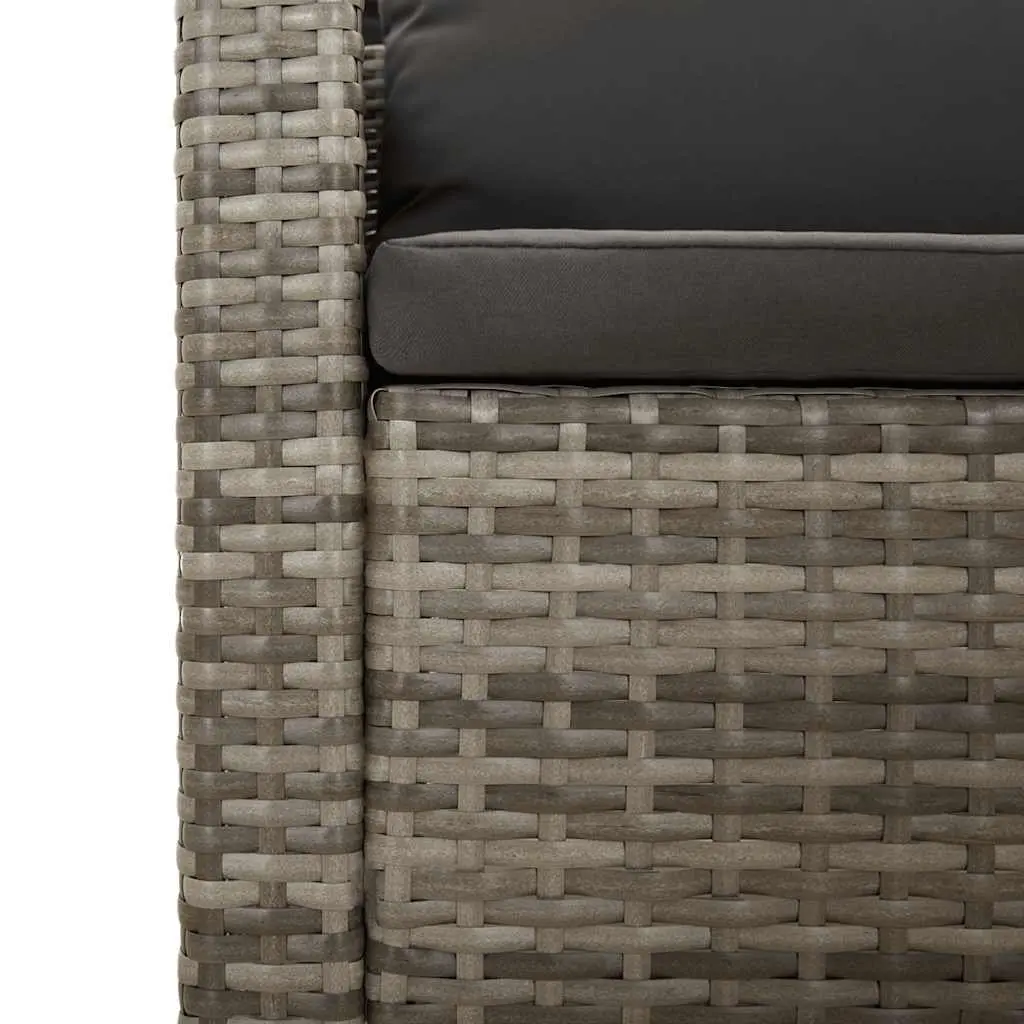 4 Piece Garden Lounge Set Grey Poly Rattan Outdoor Furniture with Cushions