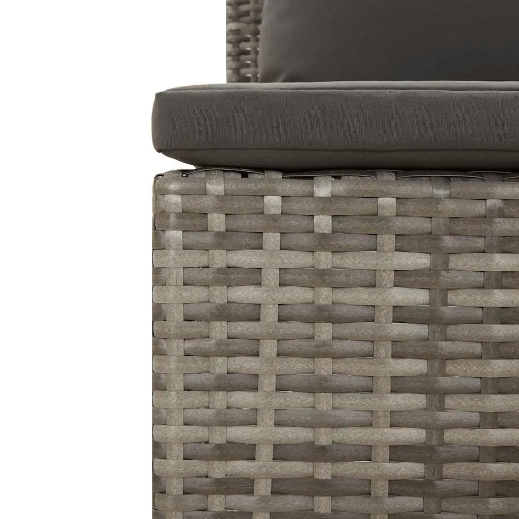 4 Piece Garden Lounge Set Outdoor Furniture Grey Poly Rattan with Cushions Seat