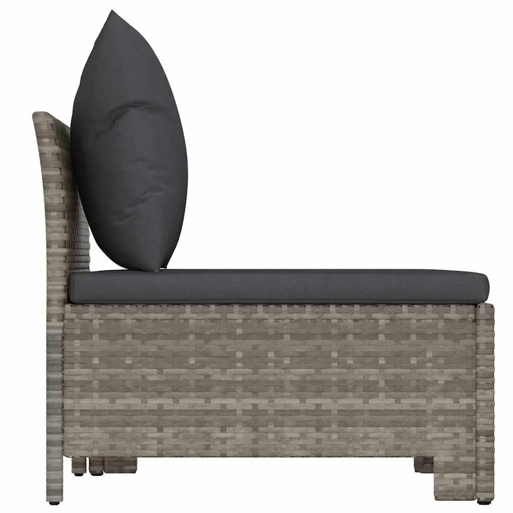 Garden Lounge Set 2 Piece Outdoor Furniture Grey Poly Rattan with Cushions