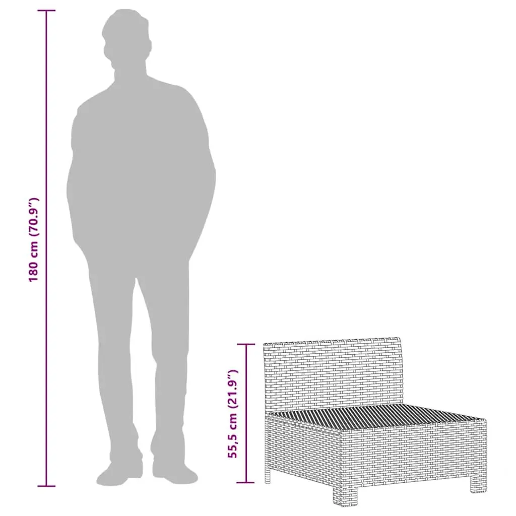 3 Piece Garden Lounge Set with Cushions Grey Poly Rattan Outdoor Furniture