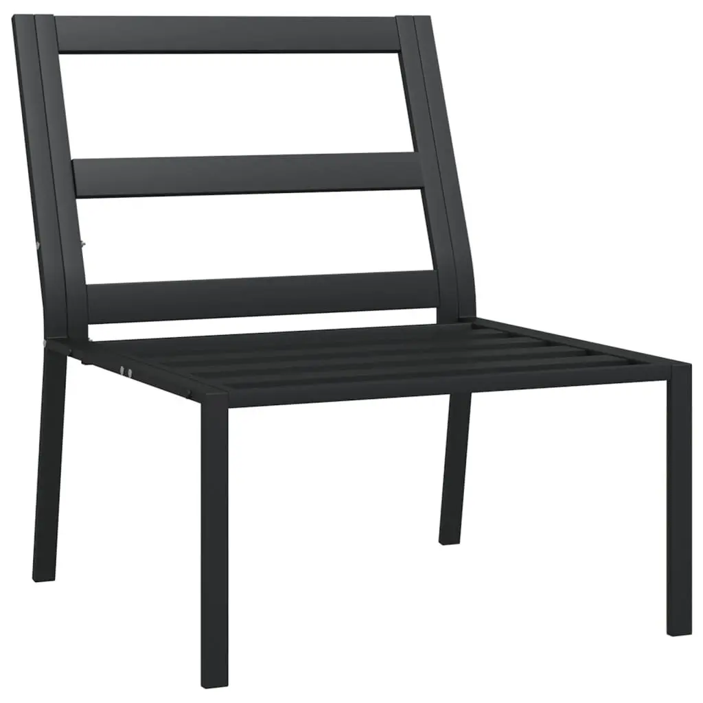 Outdoor Garden Chairs with Cushions 2pc Black Steel Patio Seating Set