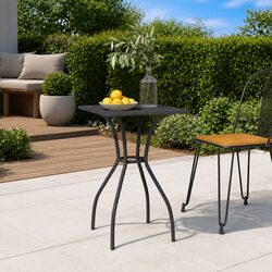 Garden Outdoor Table Anthracite 50x50x72cm Steel Mesh Patio Dining Furniture