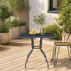 Garden Table Anthracite 80x80x72.5cm Outdoor Patio Dining Steel Mesh Design
