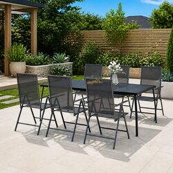 Garden Table Anthracite 200x100x72cm Steel Mesh Outdoor Patio Dining Furniture