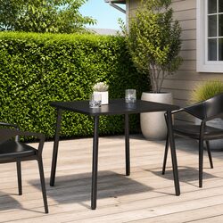 Garden Table Anthracite 80x80x71cm Outdoor Patio Dining Steel Frame Slatted