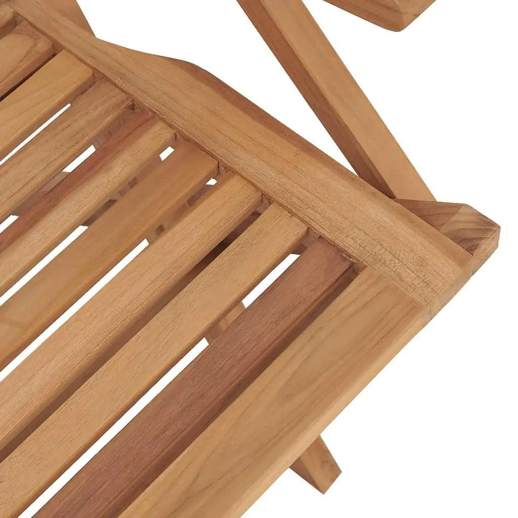Folding Garden Chairs Solid Teak Wood Backrest Armrests 2 Piece Brown